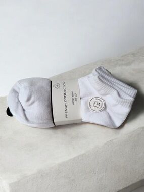 French Connection White Low-Cut Athletic Socks - 10 Pack cotton